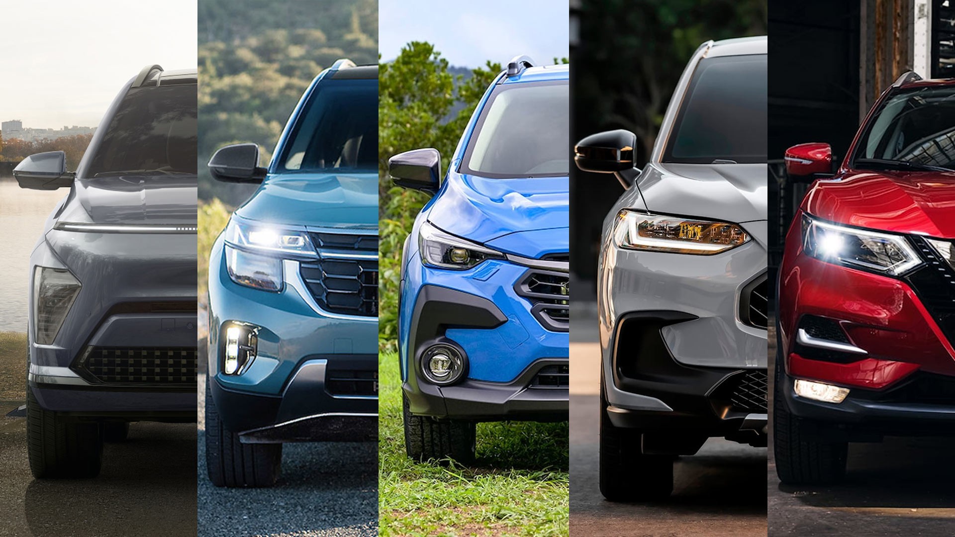 Hyundai Kona vs. Kia Seltos vs. Subaru Crosstrek vs. Honda HR-V vs. Nissan Qashqai, quelles sont les différences en 2024? 