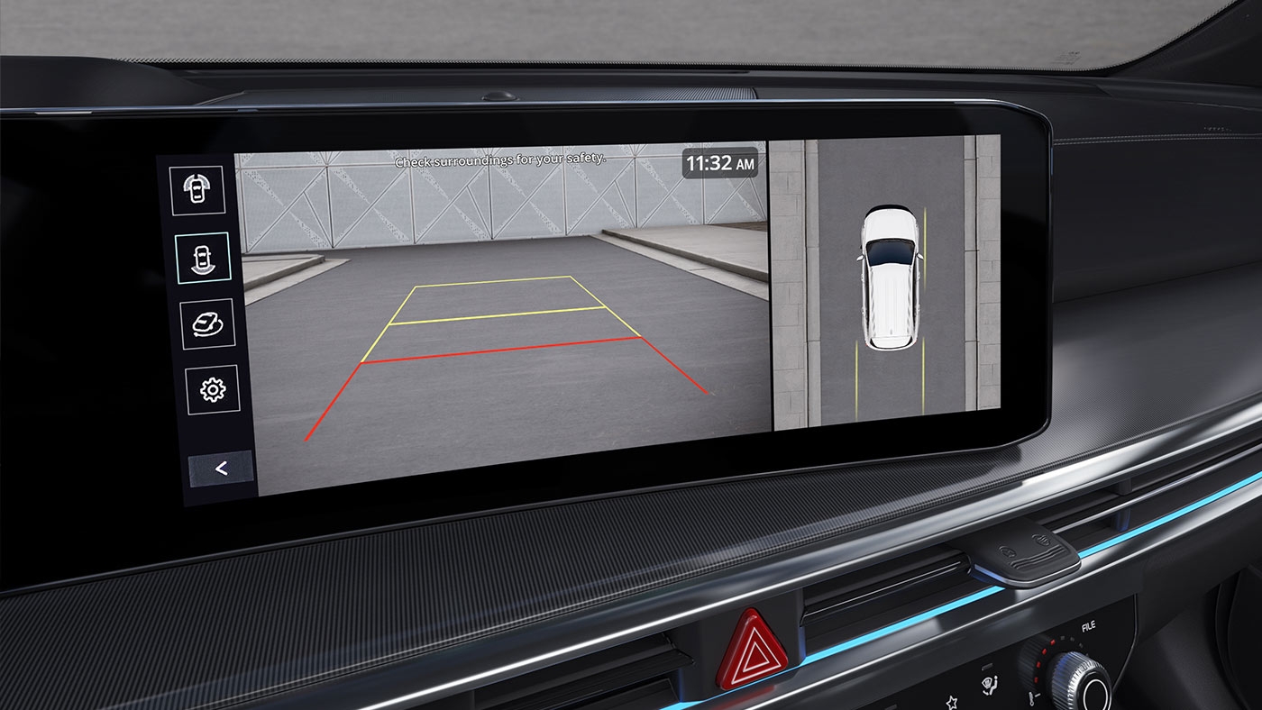 Écran tactile difffusant la position du véhicule Kia Sorento 2025.