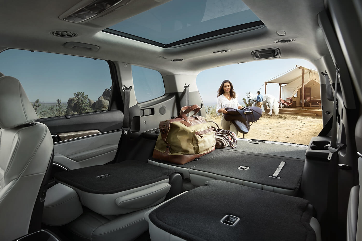Kia Telluride 2020 montrant l'espace intérieur